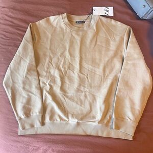 Zara Men's Light Tan Crewneck Sweater